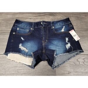 Bongo Women's/Juniors CRCHT PKT Bag Shorts/Jean Shorts Dark Wash Size 5 NWT